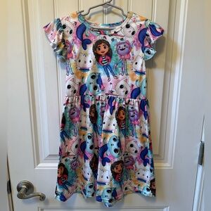 Colorful Gabby’s Dollhouse Kids Cartoon Print Dress NWOT